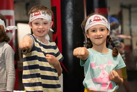 Kids practising non-contact Boxing skills during a BX1 birthday party