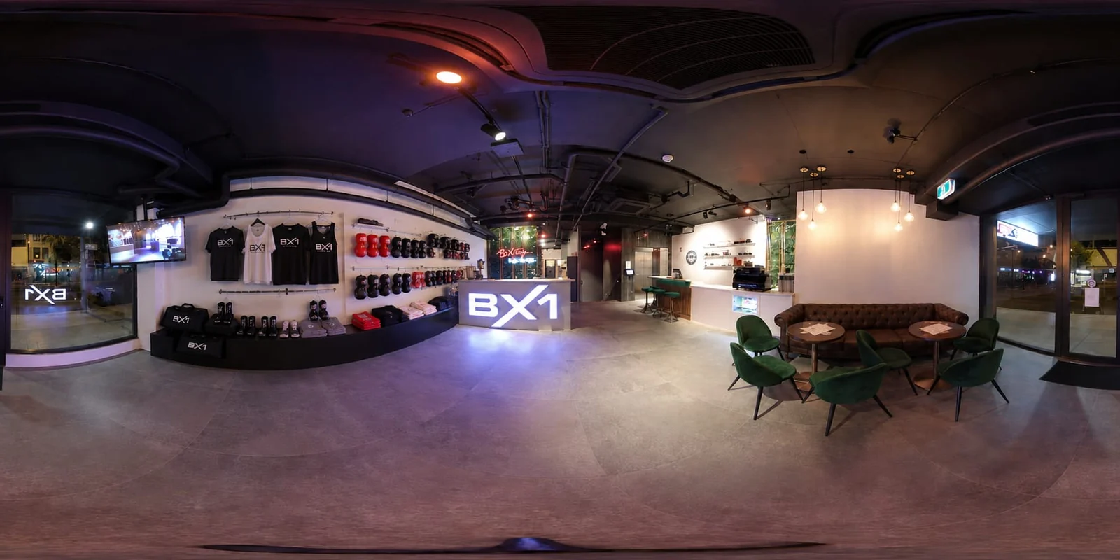 BX1 Gym reception, lounge and shop area in Neutral Bay